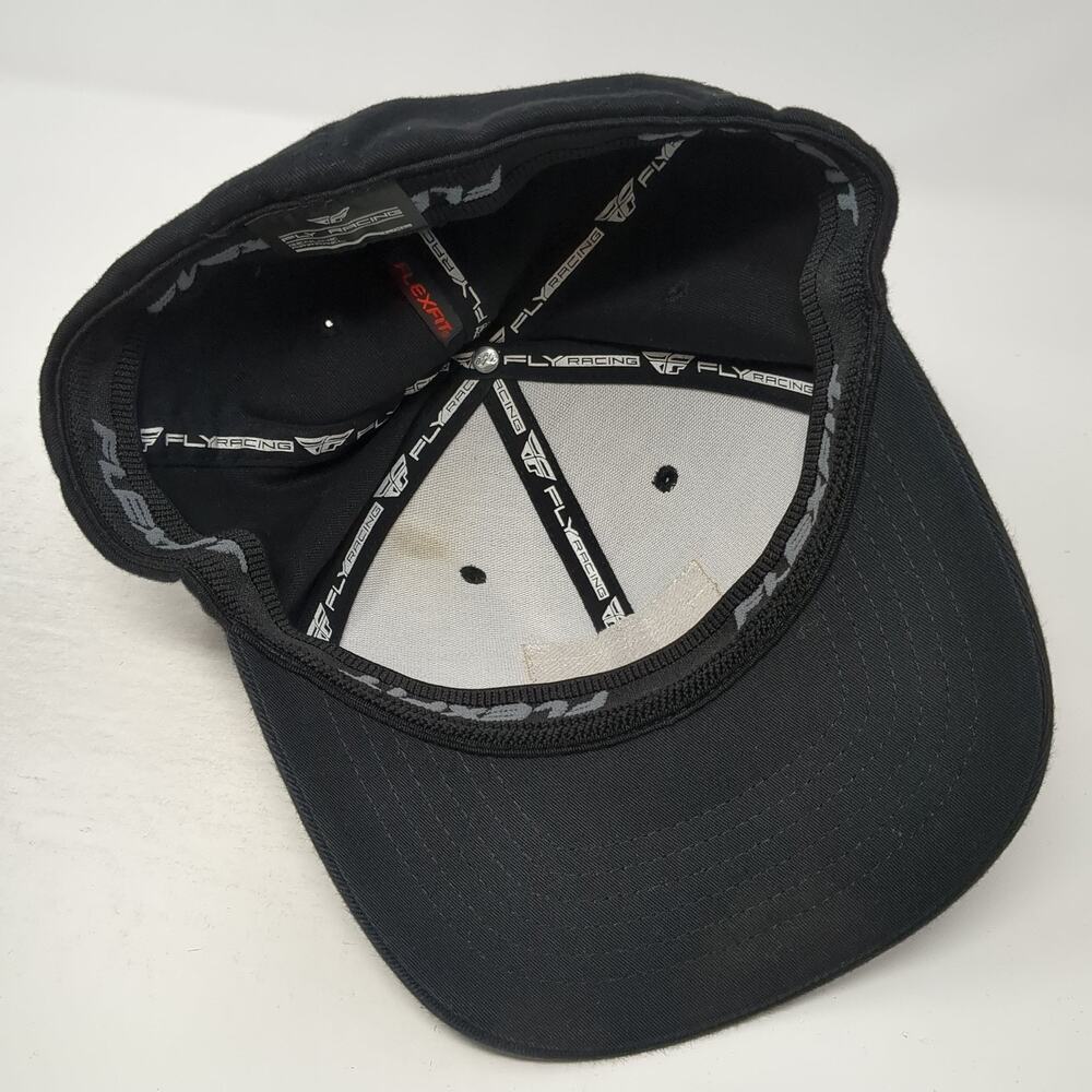 Fly Racing Leather Patch Fitted Hat Solid Black X… - image 7